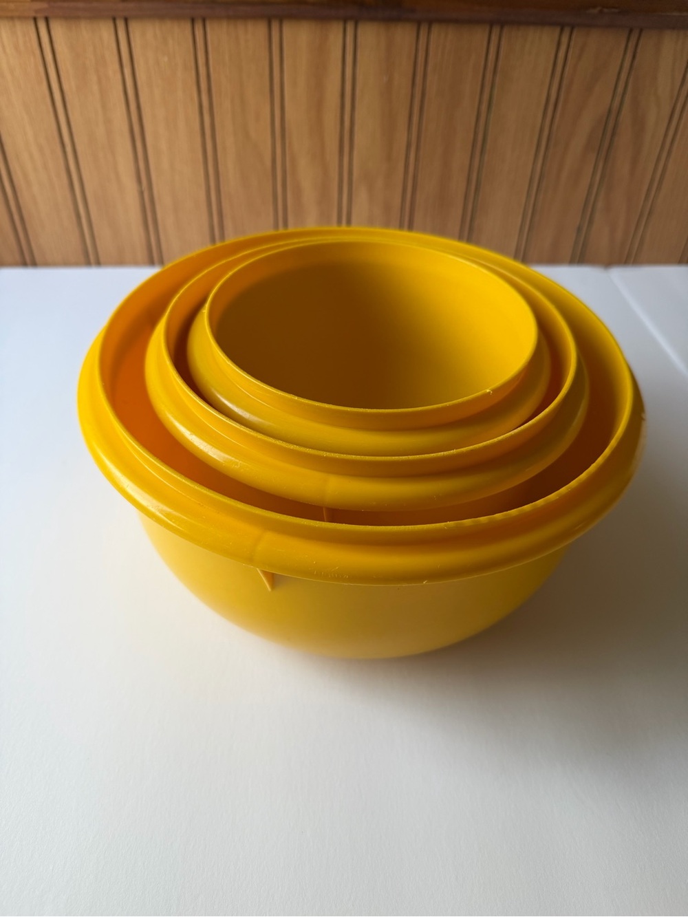 Vintage Tupperware Retro Yellow Mixing Bowl Set